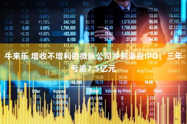 牛来乐 增收不增利的微脉公司冲刺港股IPO，三年亏逾7.5亿元