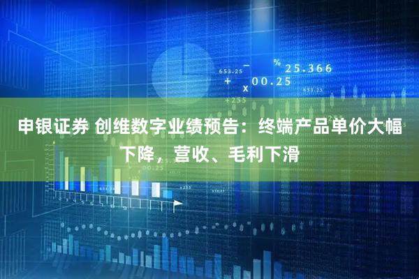 申银证券 创维数字业绩预告：终端产品单价大幅下降，营收、毛利下滑