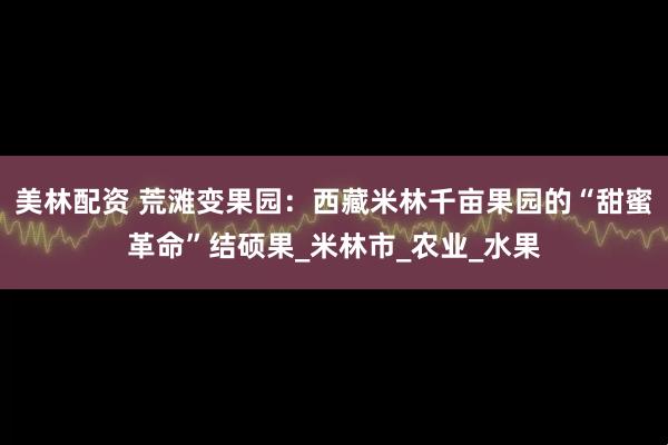 美林配资 荒滩变果园：西藏米林千亩果园的“甜蜜革命”结硕果_米林市_农业_水果